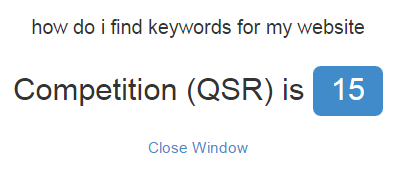Keyword competition only 15!