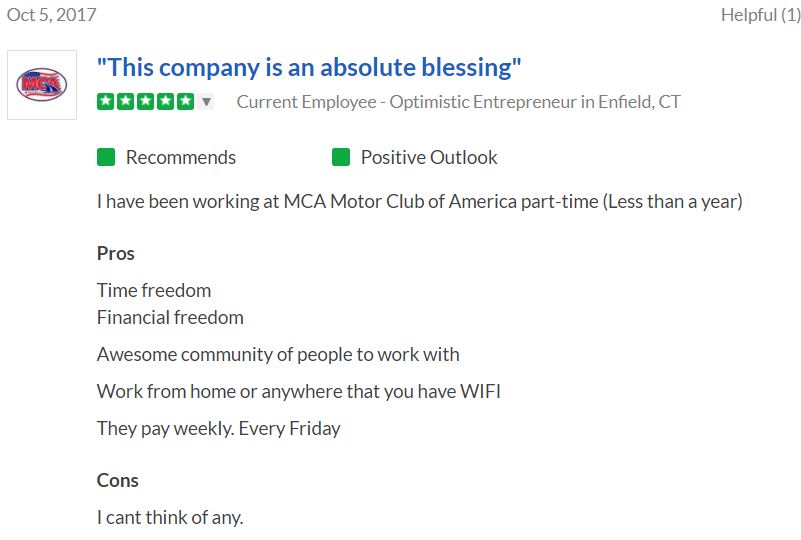 motor club of america glassdoor review 