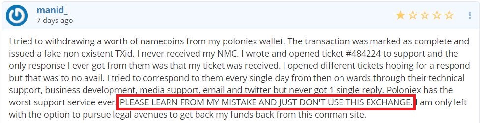 Poloniex withdrawal problems