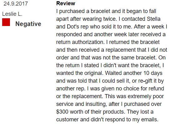 stella and dot complaints