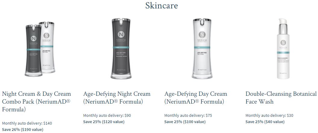 nerium international skincare products