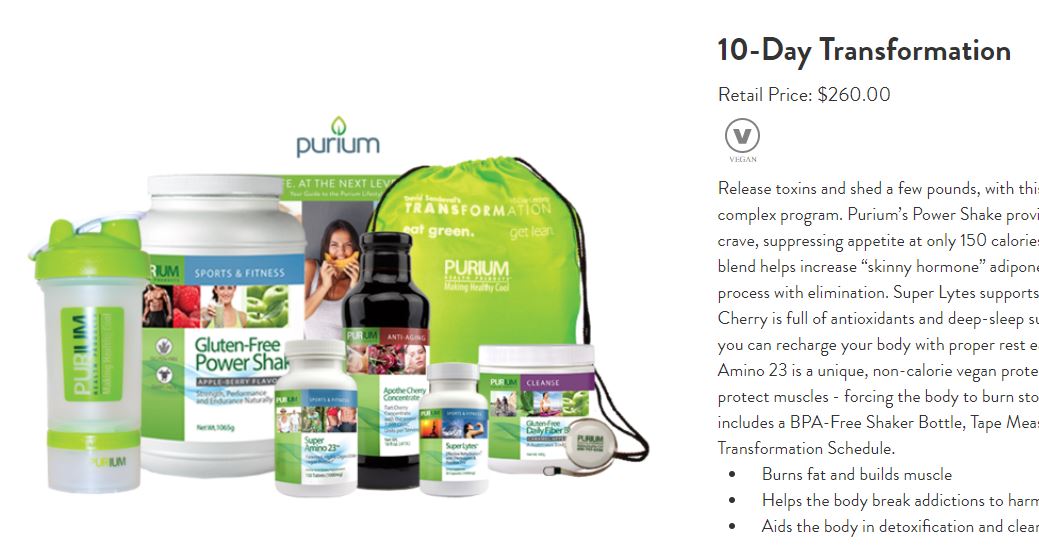 Purium 10-Day Transformation Product