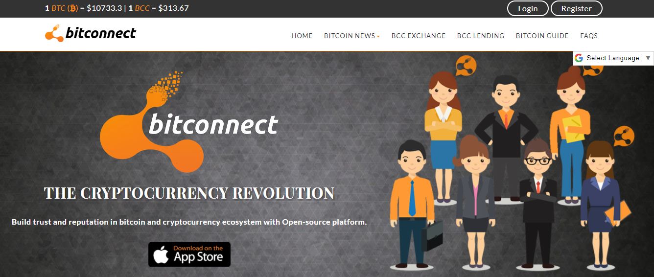 Bitconnect Homepage