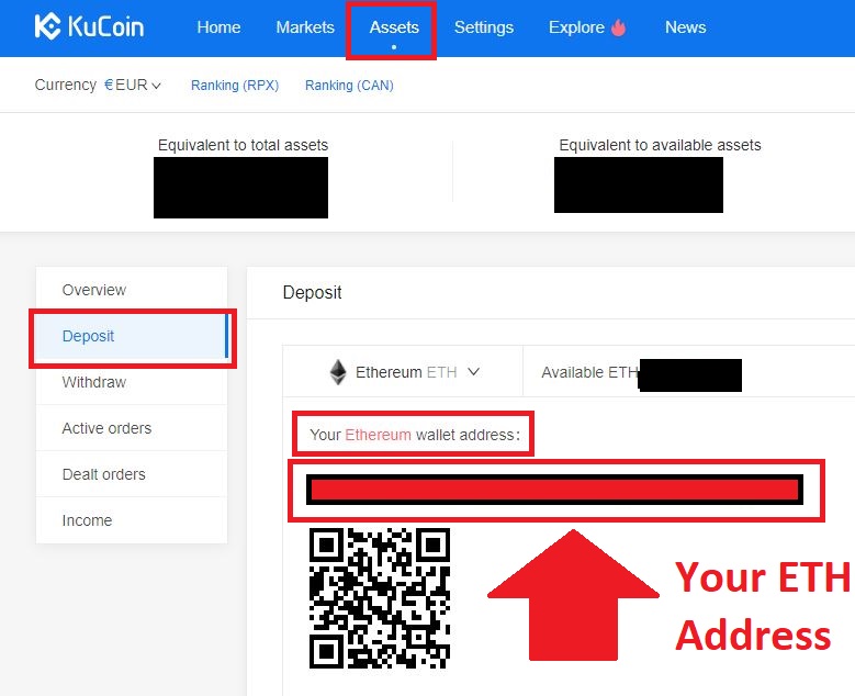 how to send ethereum to kucoin