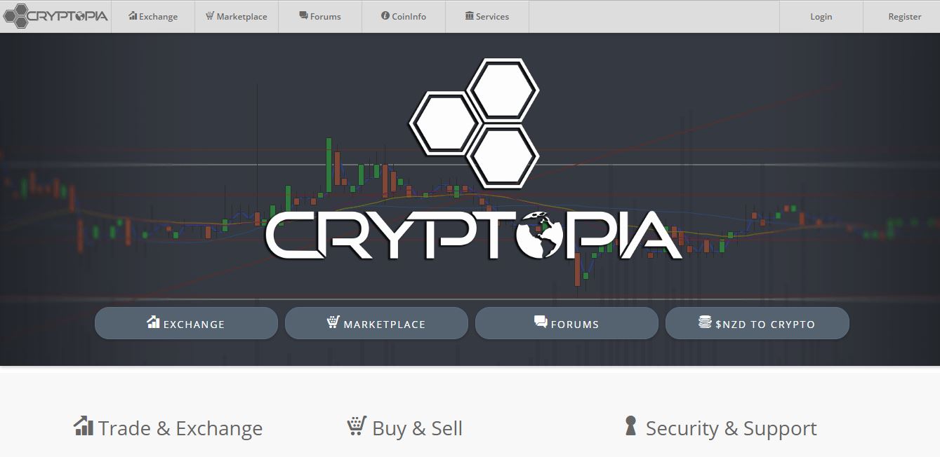 Cryptopia Homepage