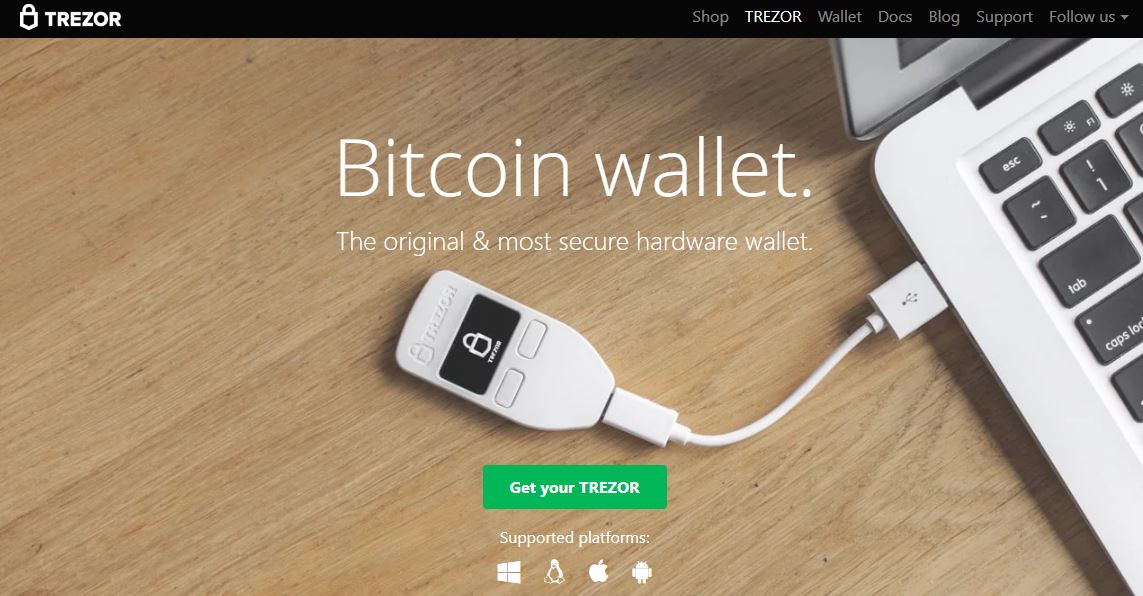 Trezor bicoin wallet homepage