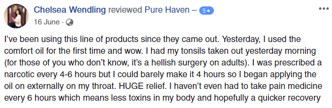 Pure Havens Review List of Products Positive Review 1