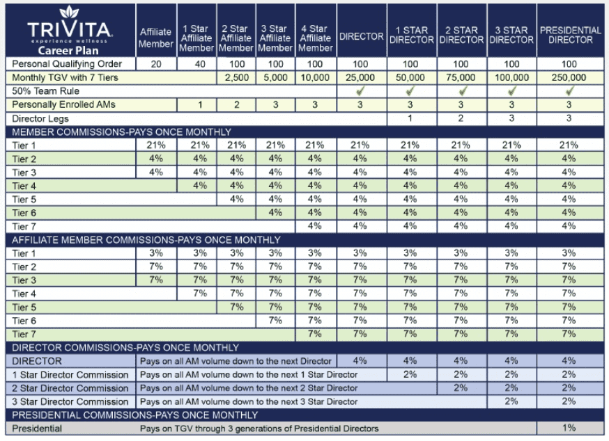 Trivita Reviews Monthly Summary Compensation Plan-min