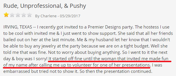 Premier Designs Jewelry Review Negative Feedback 1