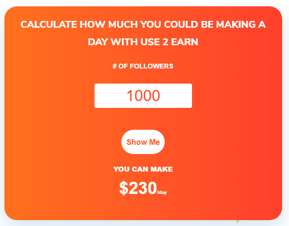 Use2Earn dot co Review Income Calculation-min