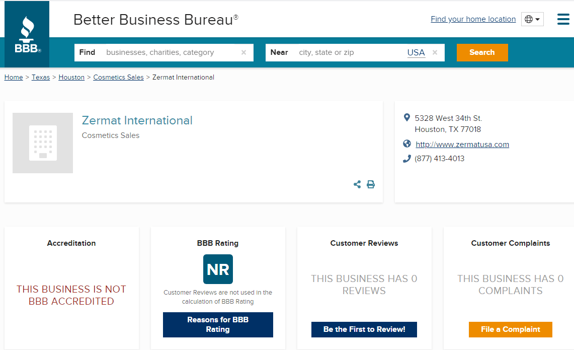 Zermat International Reviews BBB
