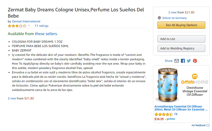 Zermat International Reviews Baby Dreams Cologne-min