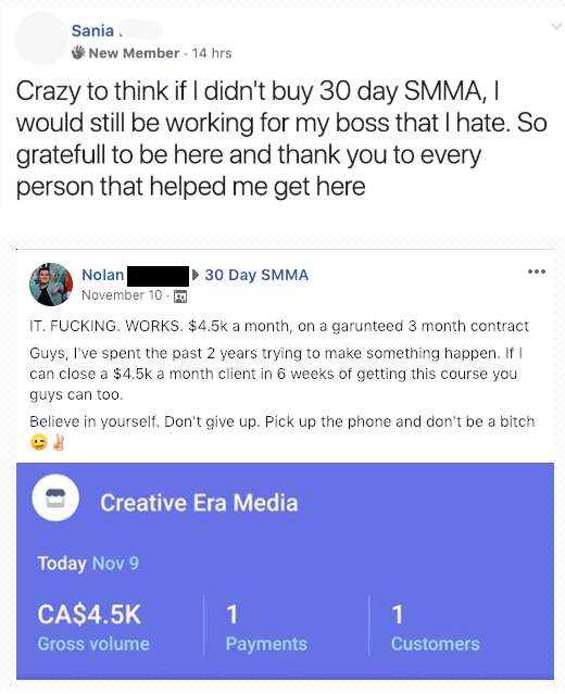 Is 30 Day SMMA A Scam Positive Feedback 2