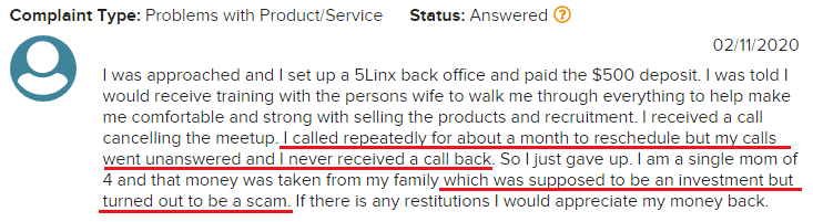 Is 5LINX A Scam BBB Complaint